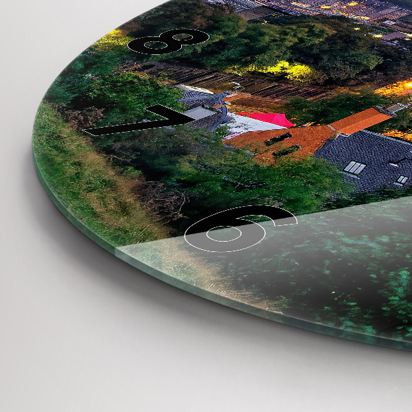 Zegar okrągły z nadrukiem Edynburg z Calton Hill