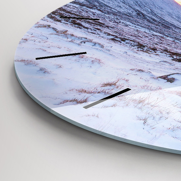 Zegar okrągły z nadrukiem Domek w górach