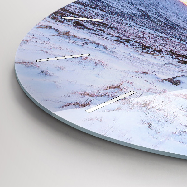 Zegar okrągły z nadrukiem Domek w górach