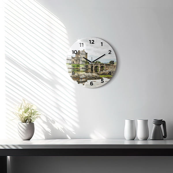 Zegar okrągły z nadrukiem Zamek Eilean Donan Szkocja