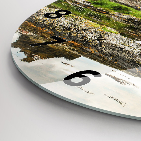 Zegar okrągły z nadrukiem Zamek Eilean Donan Szkocja