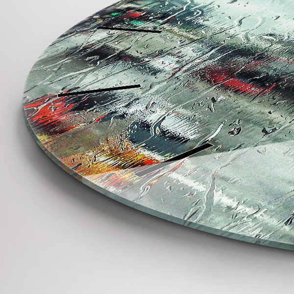 Zegar okrągły z nadrukiem Deszczowy Londyn