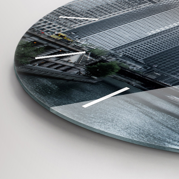 Zegar okrągły z nadrukiem Panorama miasta