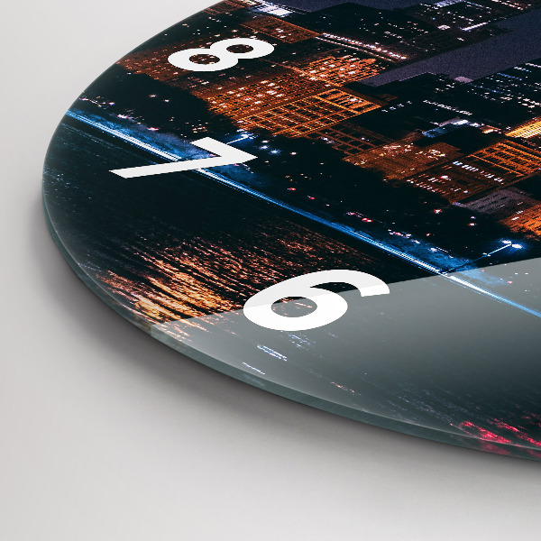 Zegar okrągły z nadrukiem Pejzaż miejski Chicago