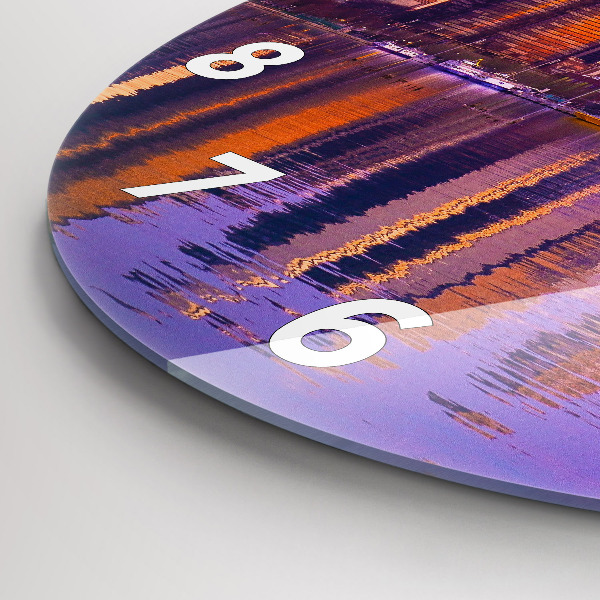 Zegar okrągły z nadrukiem Widok na wieżowce USA