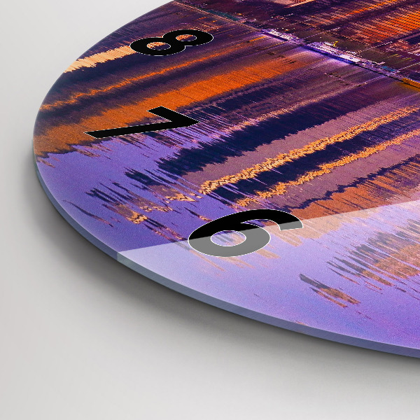 Zegar okrągły z nadrukiem Widok na wieżowce USA