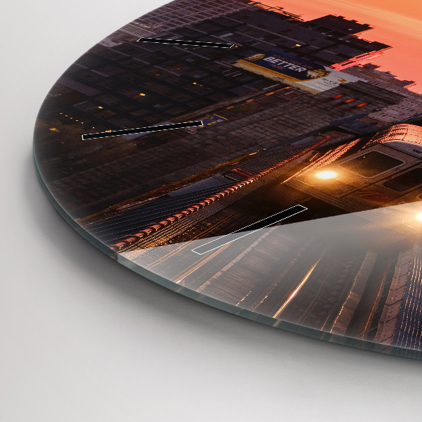 Zegar okrągły z nadrukiem Most Benjamin Franklin