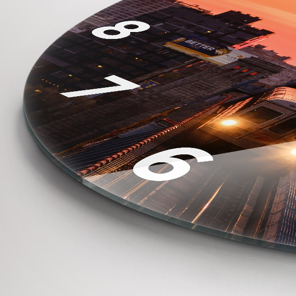 Zegar okrągły z nadrukiem Most Benjamin Franklin