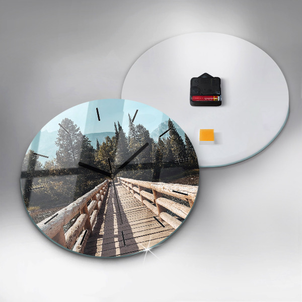 Zegar okrągły z nadrukiem Góry w Yellowstone