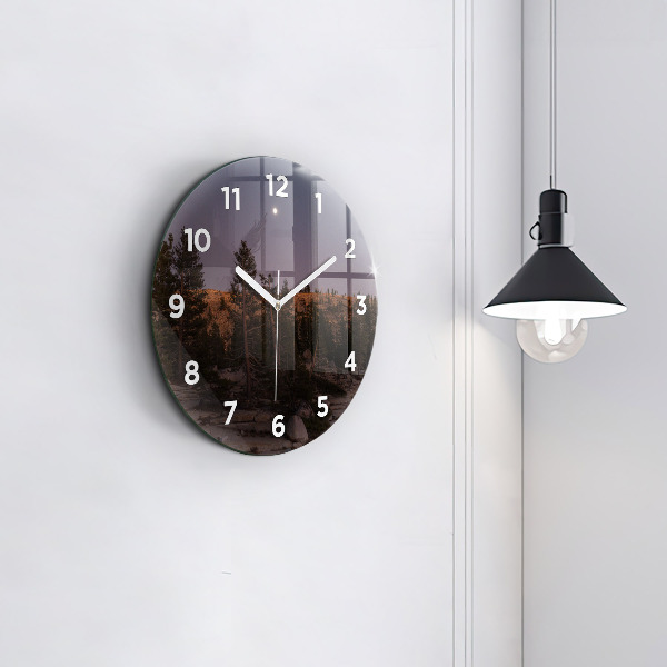 Zegar okrągły z nadrukiem Kamienista droga Yosemite