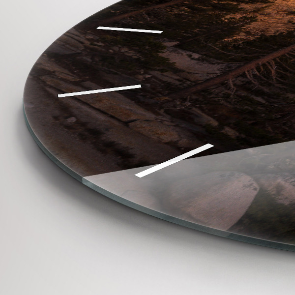 Zegar okrągły z nadrukiem Kamienista droga Yosemite