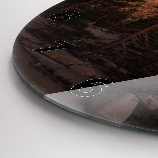 Zegar okrągły z nadrukiem Kamienista droga Yosemite