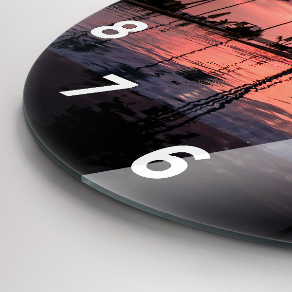 Zegar okrągły z nadrukiem Palmy na Hawajach