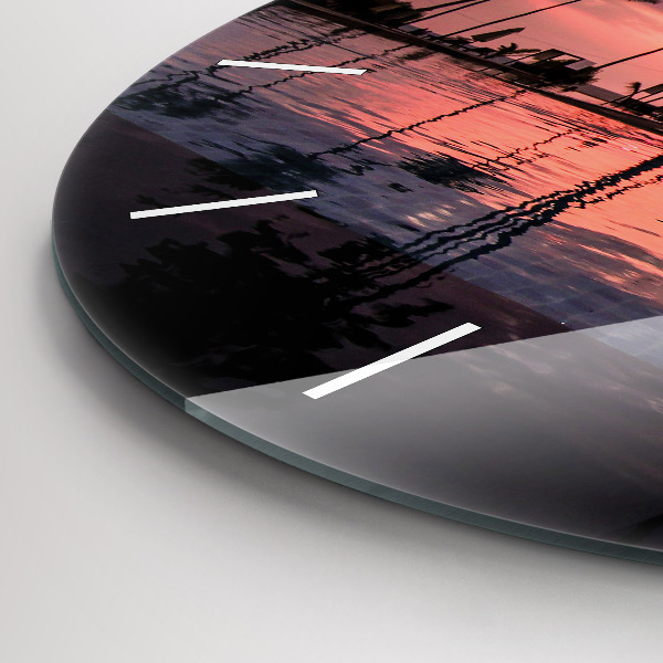 Zegar okrągły z nadrukiem Palmy na Hawajach