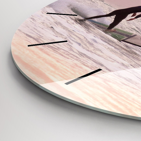 Zegar okrągły z nadrukiem Surfer na Hawajach