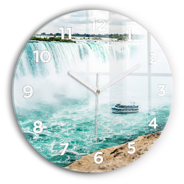Zegar okrągły z nadrukiem Łódka i Niagara