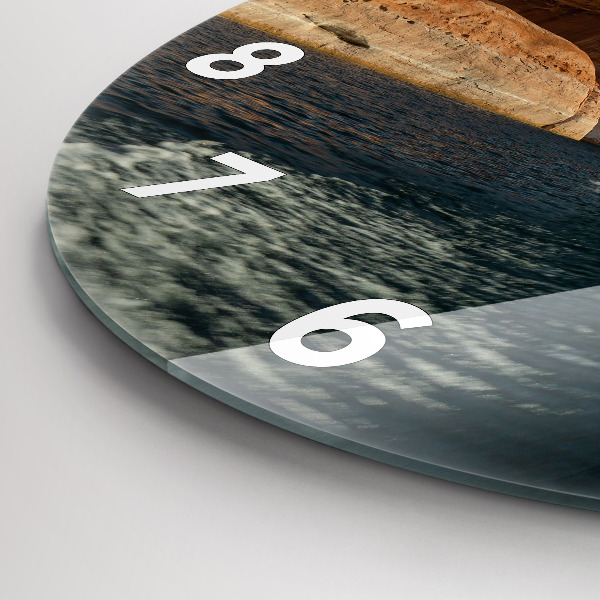 Zegar okrągły z nadrukiem Osoba na nartach wodnych