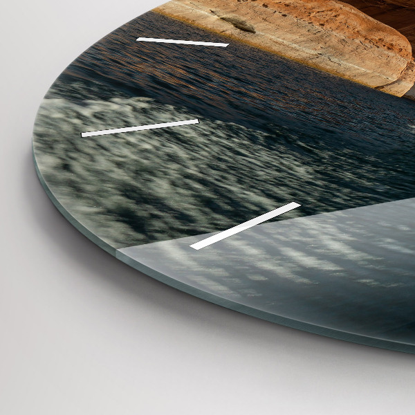 Zegar okrągły z nadrukiem Osoba na nartach wodnych