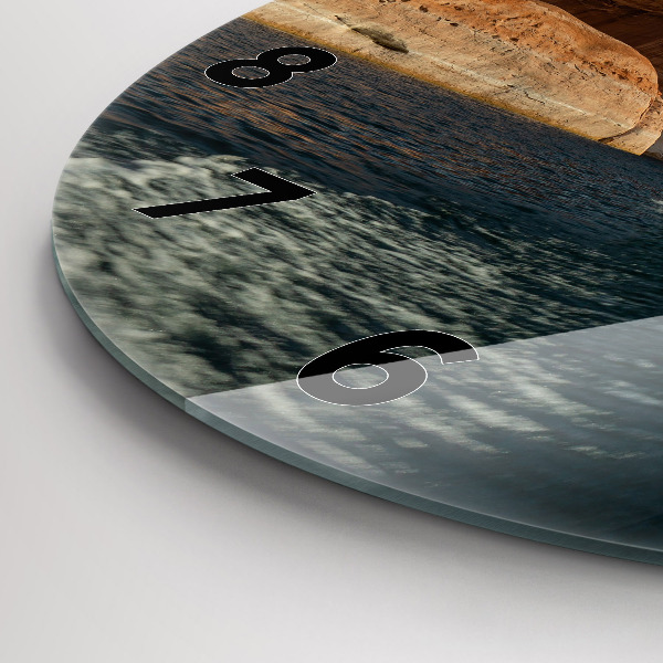 Zegar okrągły z nadrukiem Osoba na nartach wodnych