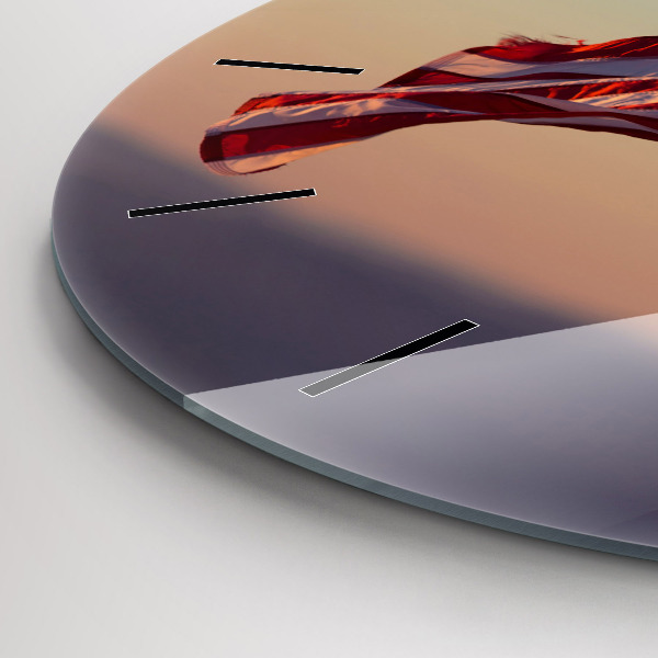 Zegar okrągły z nadrukiem Wiejąca flaga USA