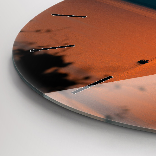 Zegar okrągły z nadrukiem Jezioro Balaton wieczorem