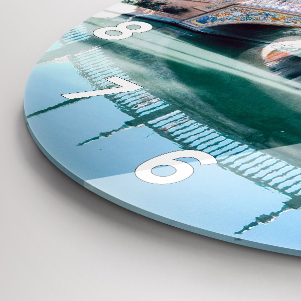 Zegar okrągły z nadrukiem Plac Hiszpański w Sevilli