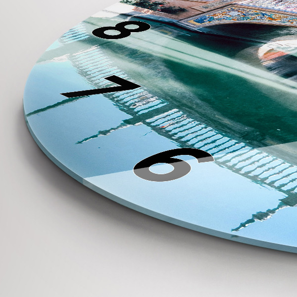 Zegar okrągły z nadrukiem Plac Hiszpański w Sevilli