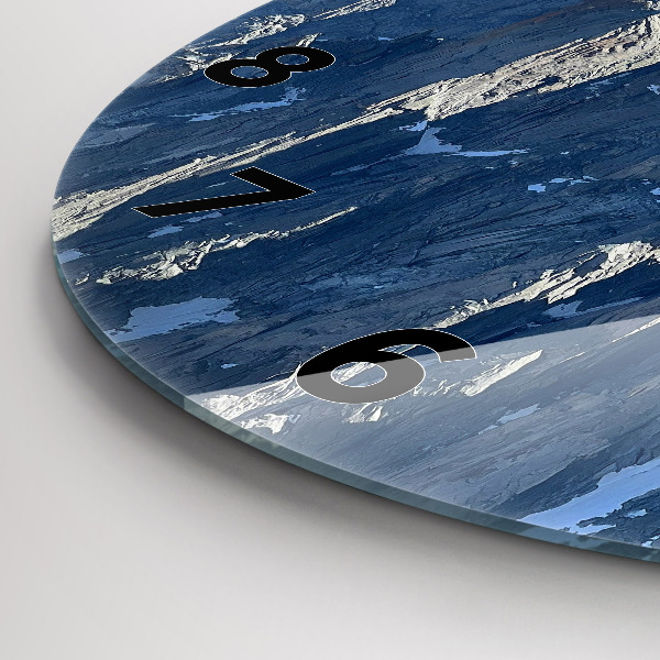 Zegar okrągły z nadrukiem Góry Alpy zimą