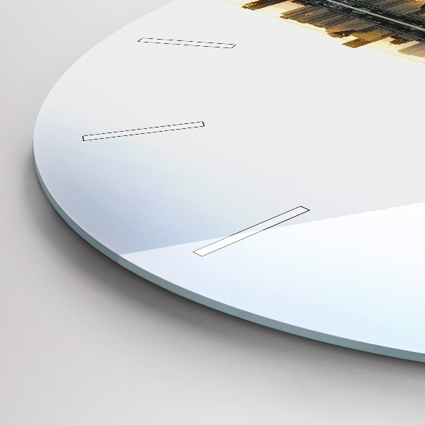 Zegar okrągły z nadrukiem Miasto nad rzeką