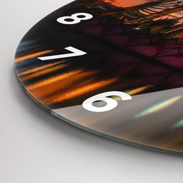 Zegar okrągły z nadrukiem Świątynia w Bangkok