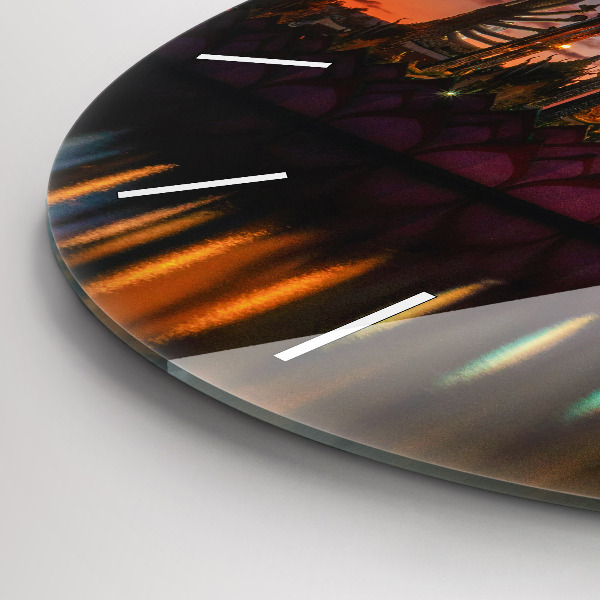 Zegar okrągły z nadrukiem Świątynia w Bangkok