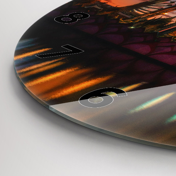 Zegar okrągły z nadrukiem Świątynia w Bangkok