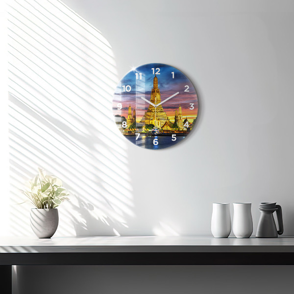 Zegar ścienny okrągły Świątynia w Bangkoku
