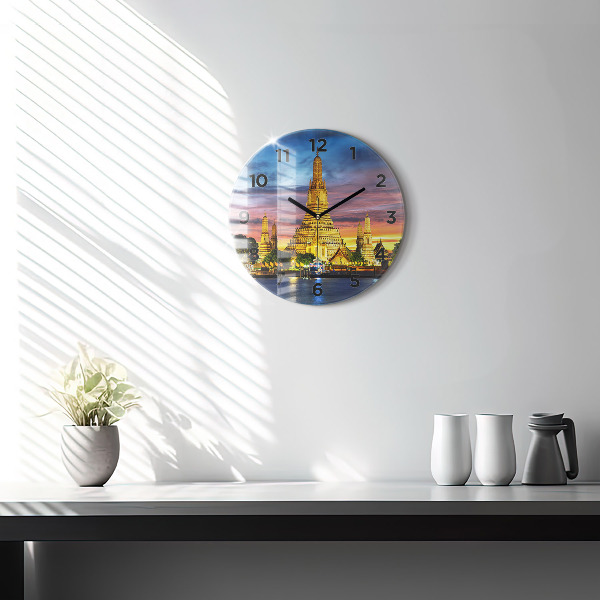 Zegar ścienny okrągły Świątynia w Bangkoku