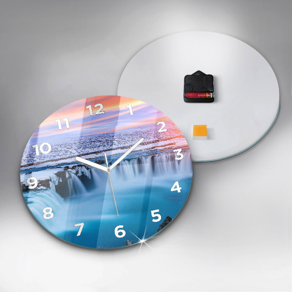 Zegar ścienny okrągły Wodospad Godafoss Islandia