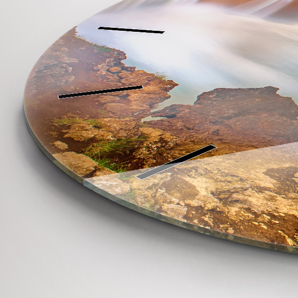 Zegar ścienny okrągły Godafoss na Islandii