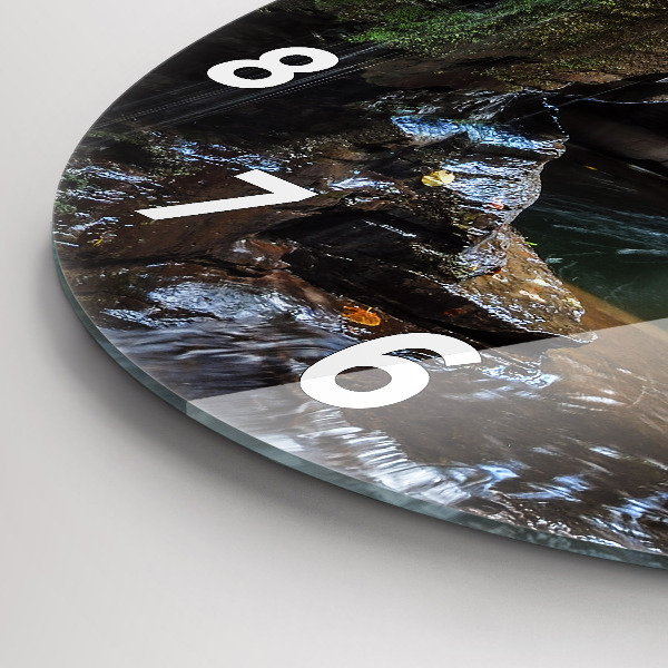 Zegar ścienny okrągły Wodospad i skały Islandii