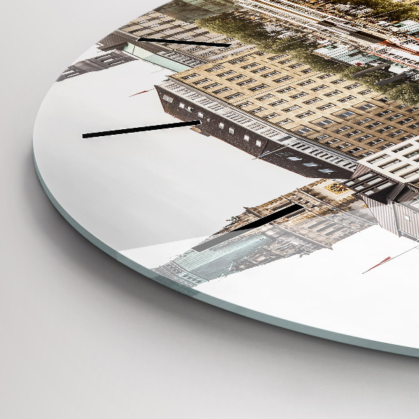 Zegar ścienny okrągły Rzeka Hamburg Niemcy