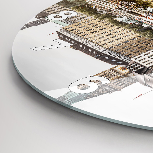 Zegar ścienny okrągły Rzeka Hamburg Niemcy