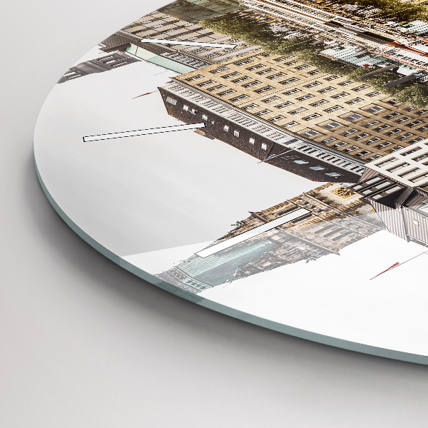 Zegar ścienny okrągły Rzeka Hamburg Niemcy