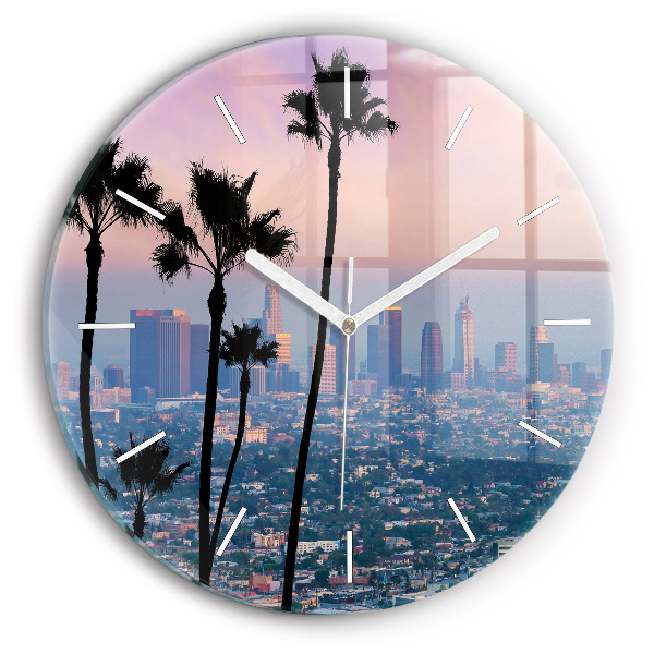 Zegar ścienny okrągły Zachód słońca Los Angeles