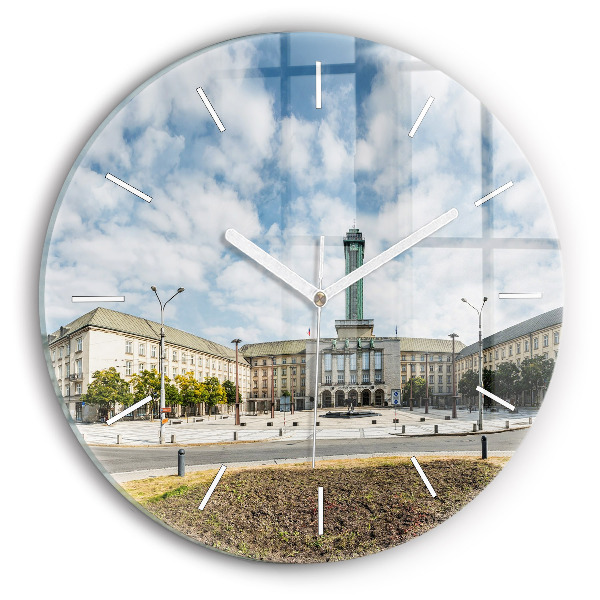 Zegar okrągły Panorama miasta Ostrawa
