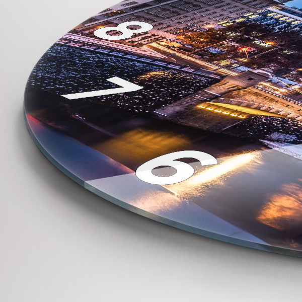 Zegar ścienny okrągły Panorama miasta Pilzno