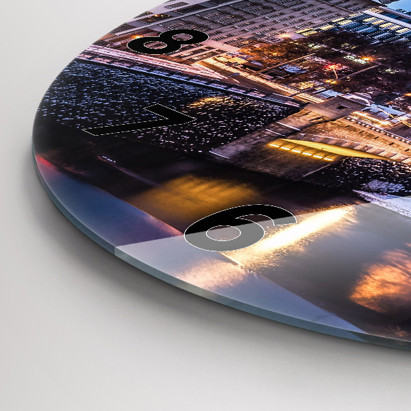 Zegar ścienny okrągły Panorama miasta Pilzno