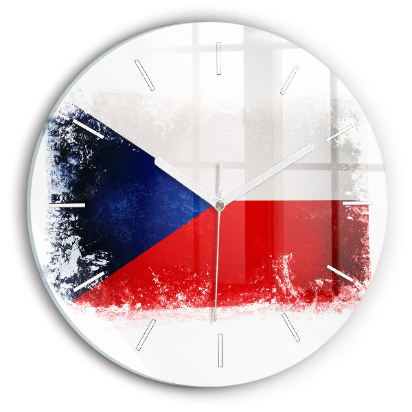 Zegar ścienny okrągły Flaga Czech