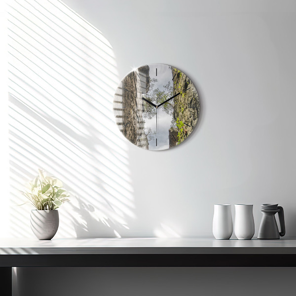 Zegar szklany okrągły Skalne miasto w Czechach