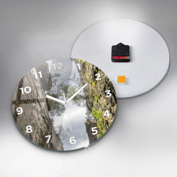 Zegar szklany okrągły Skalne miasto w Czechach