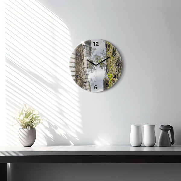 Zegar szklany okrągły Skalne miasto w Czechach