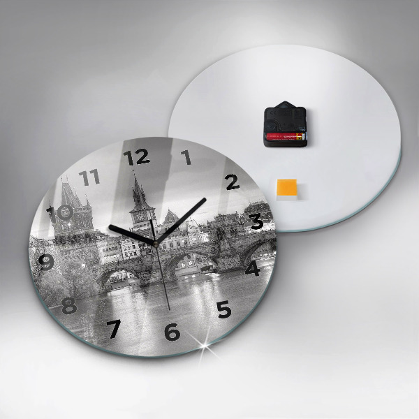 Zegar ścienny okrągły Most Karola w Pradze