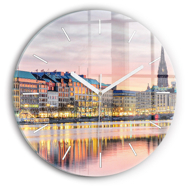 Zegar ścienny okrągły Alster w Hamburgu